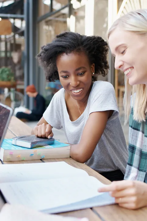 Friends Studying Campus