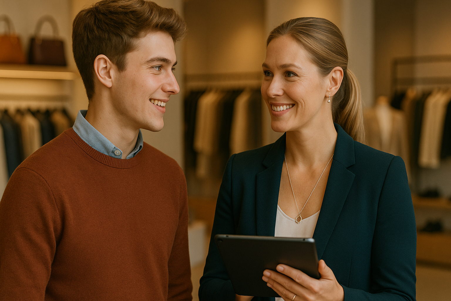 En Elev Og En Oplæringsansvarlig I En Butik I Dialog AI